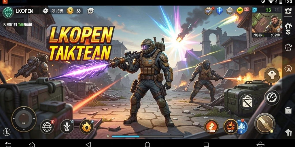 Tampilan gameplay LKOPEN yang menampilkan pertempuran strategi yang mendebarkan.