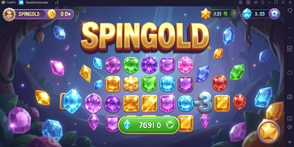 Tampilan gameplay SPINGOLD yang penuh warna dan menantang.